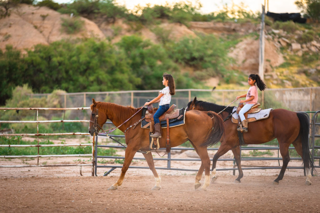 Horseback riding camp at a stable in El Paso, Texas.